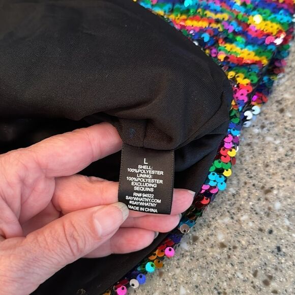 SAY WHAT? Off Shoulder Sequin Sparkle Crop Top - Picture 4 of 9